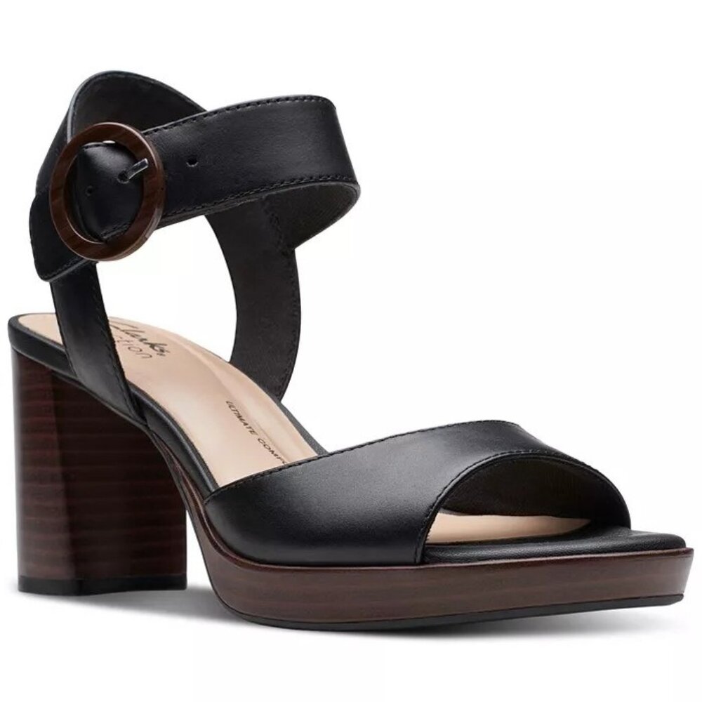 Clarks Ambryln Ruby Ankle Strap Dress Black Sandals
